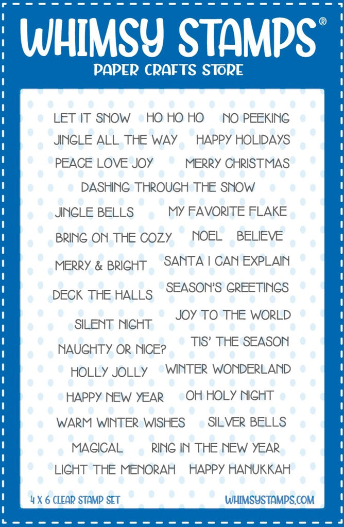 Whimsy Stamps Simple Sentiment Strips Holidays Clear Stamps cwsd465
