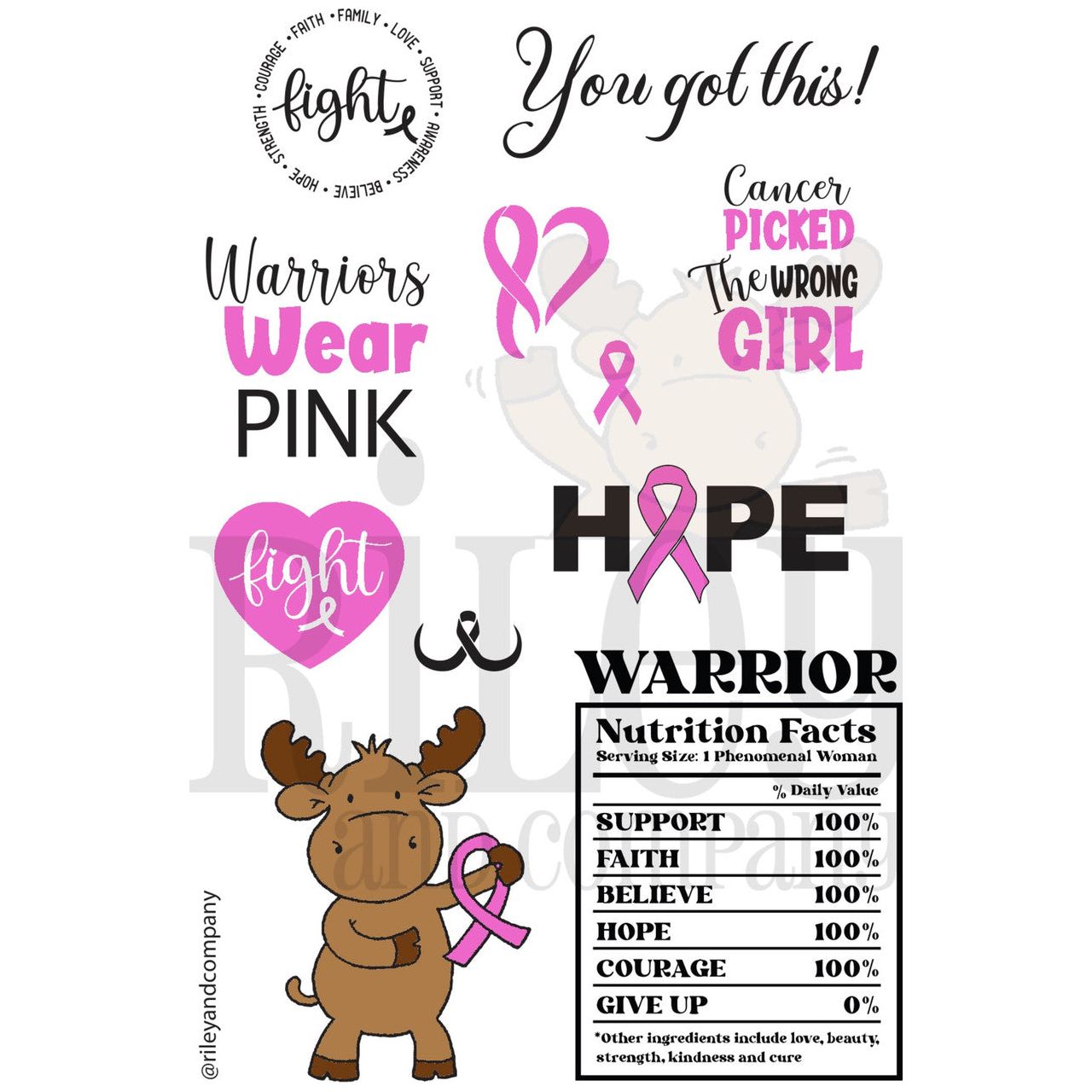 Riley and Company Crafters Against Cancer Clear Stamp and Die Set cac2023