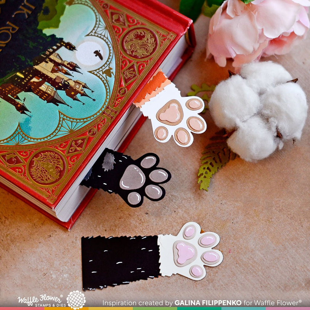 Waffle Flower Paws Up Dies 421576 cute bookmarks