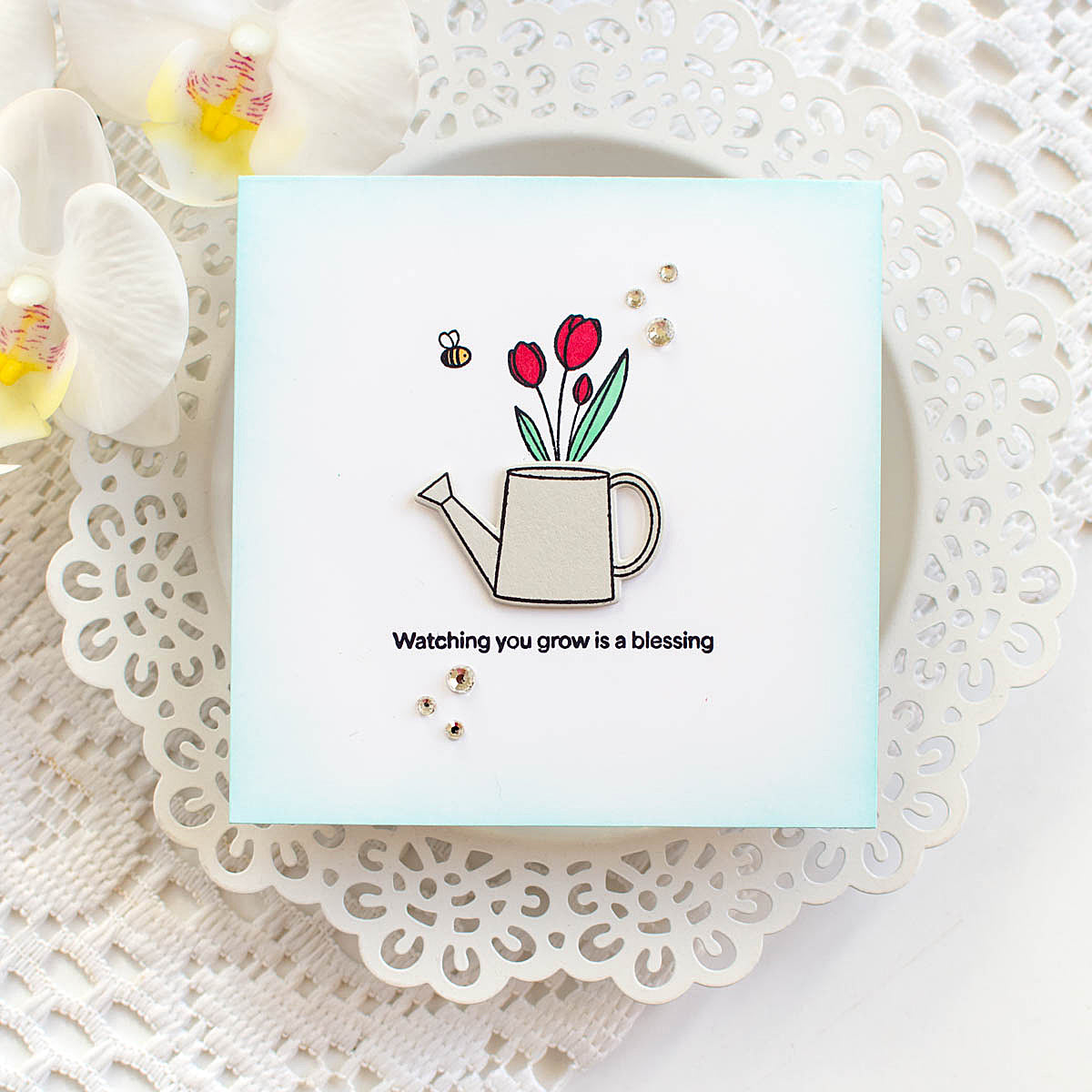 Rainbow Splash Clear Stamps Budding Blossoms rs119c Beautiful Moments Encouragement Card | color-code:ALT03