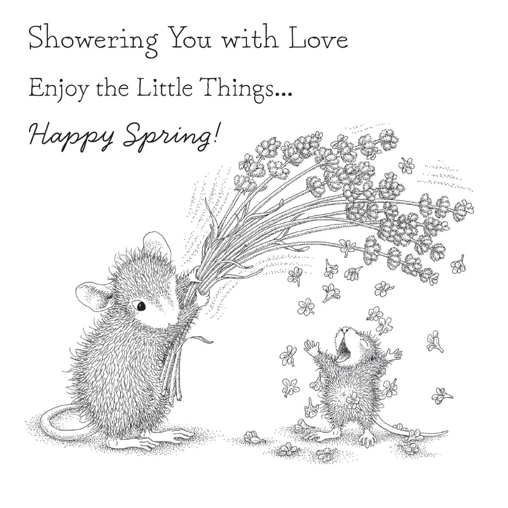 Spellbinders House Mouse Flower Shower Cling Rubber Stamps rsc-023