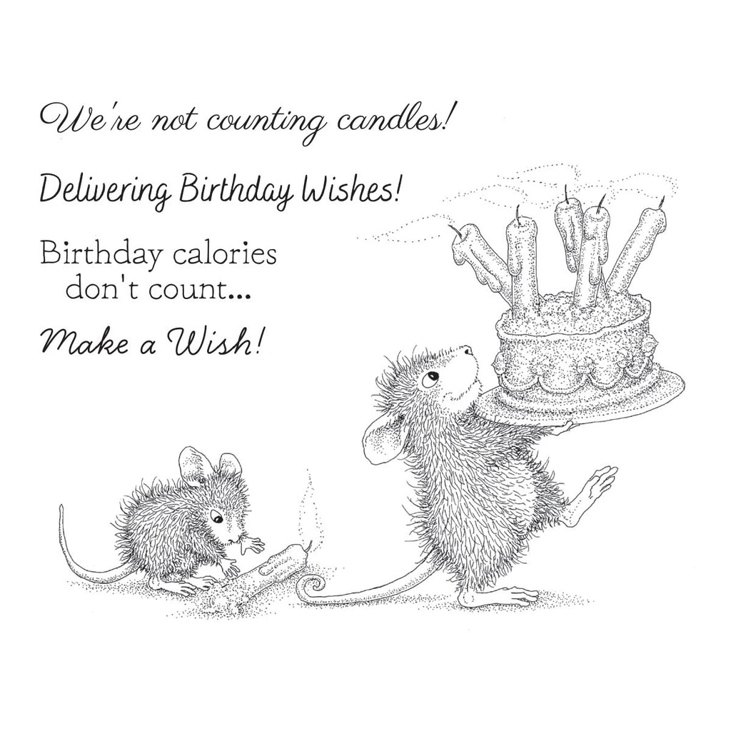 Spellbinders House Mouse Birthday Wishes Cling Rubber Stamps rsc-024