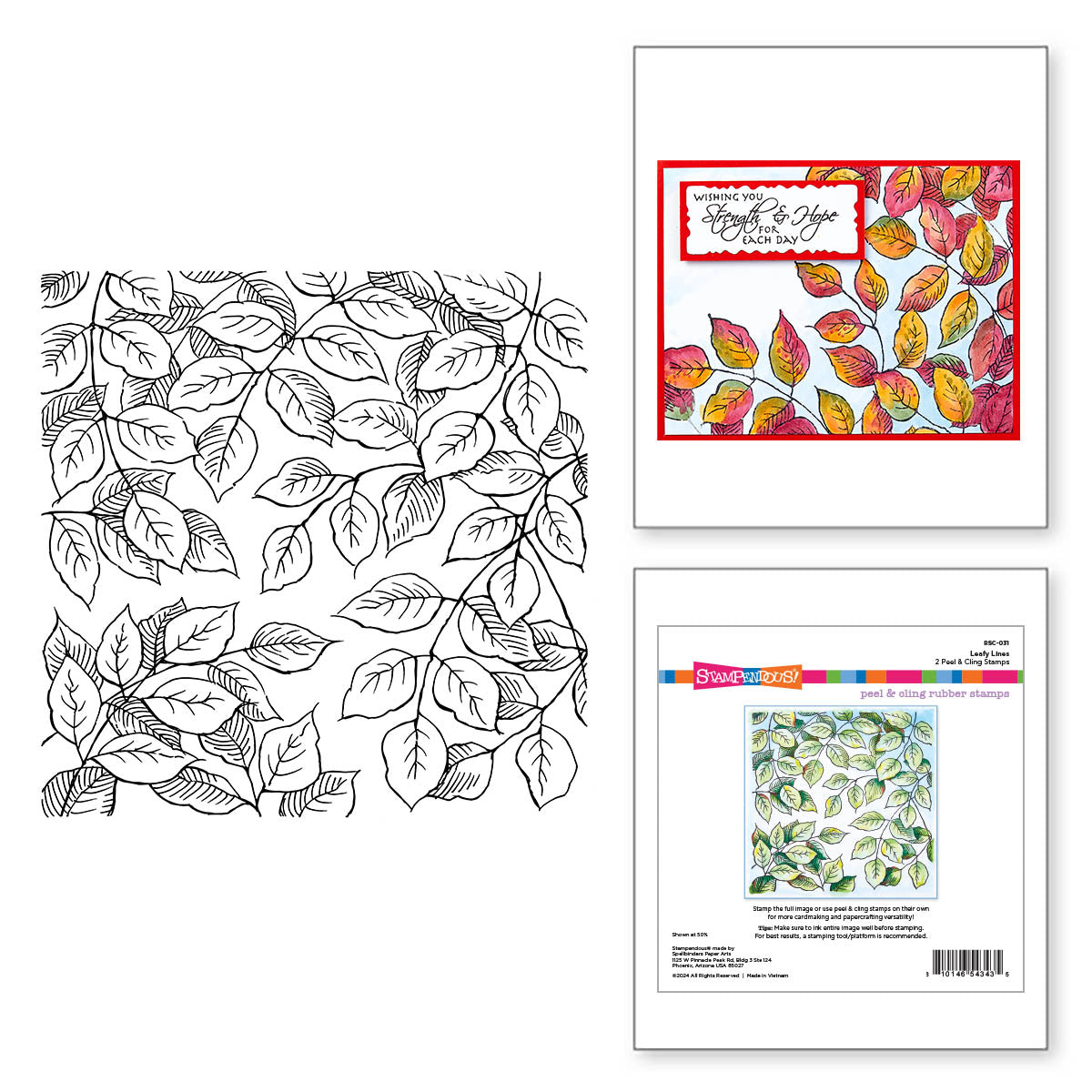 Stampendous Leafy Lines Cling Stamps rsc-031