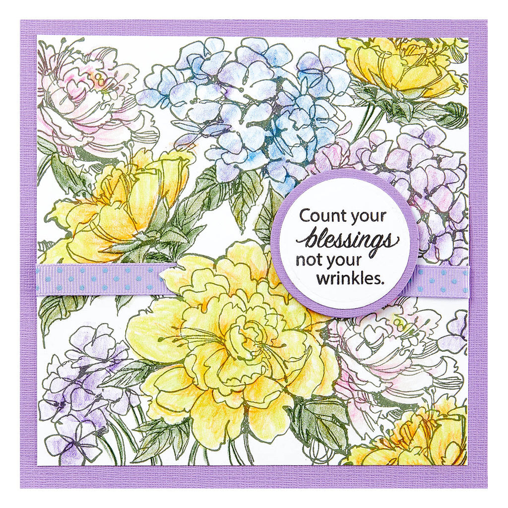 Stampendous Floral Garden Cling Stamps rsc-032 blessings