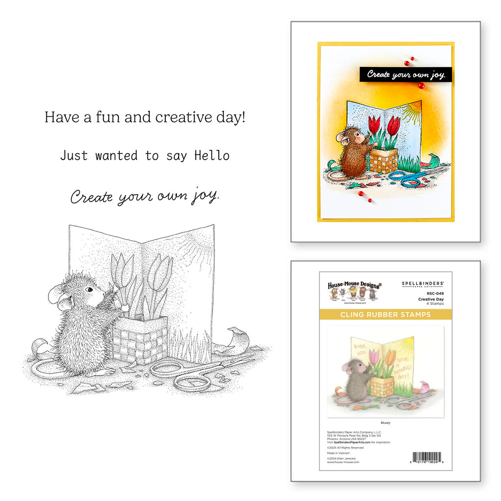 Spellbinders House Mouse Creative Day Cling Stamps rsc-049
