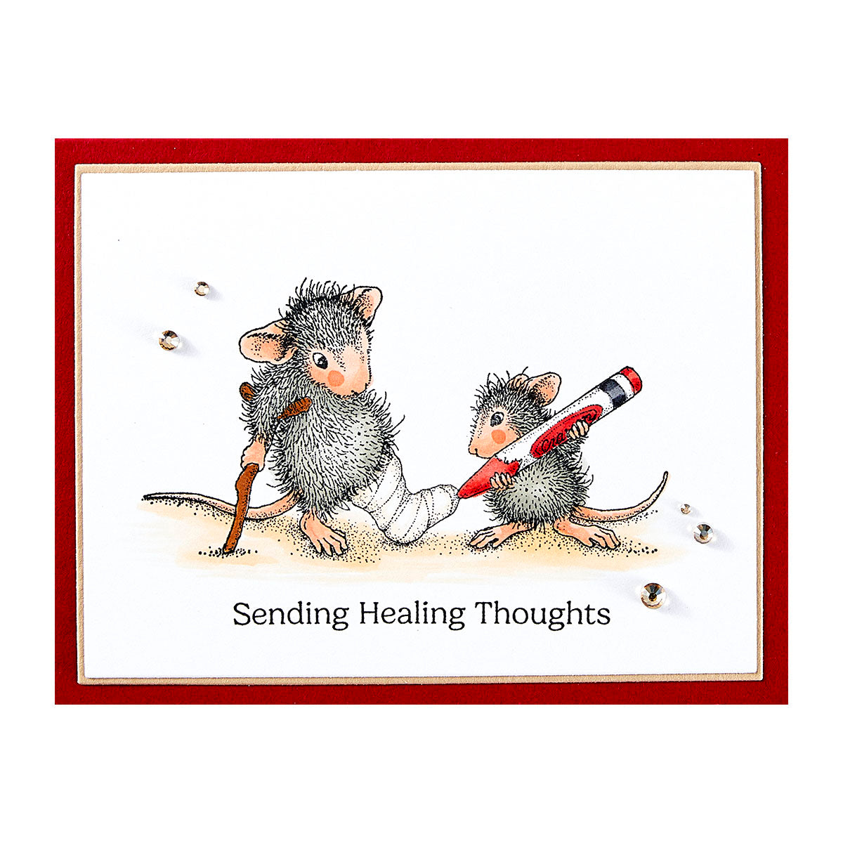 Spellbinders House Mouse Healing Thoughts Cling Stamps rsc-051 cast
