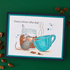 Spellbinders House Mouse Brew-tiful Day Cling Stamps rsc-063