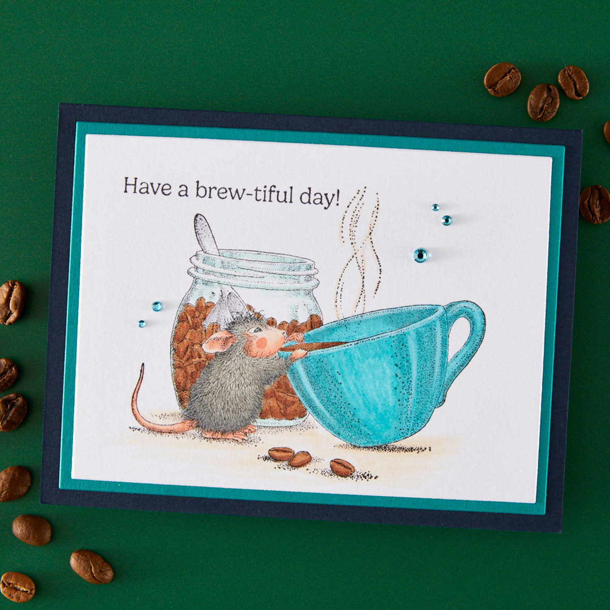 Spellbinders House Mouse Brew-tiful Day Cling Stamps rsc-063