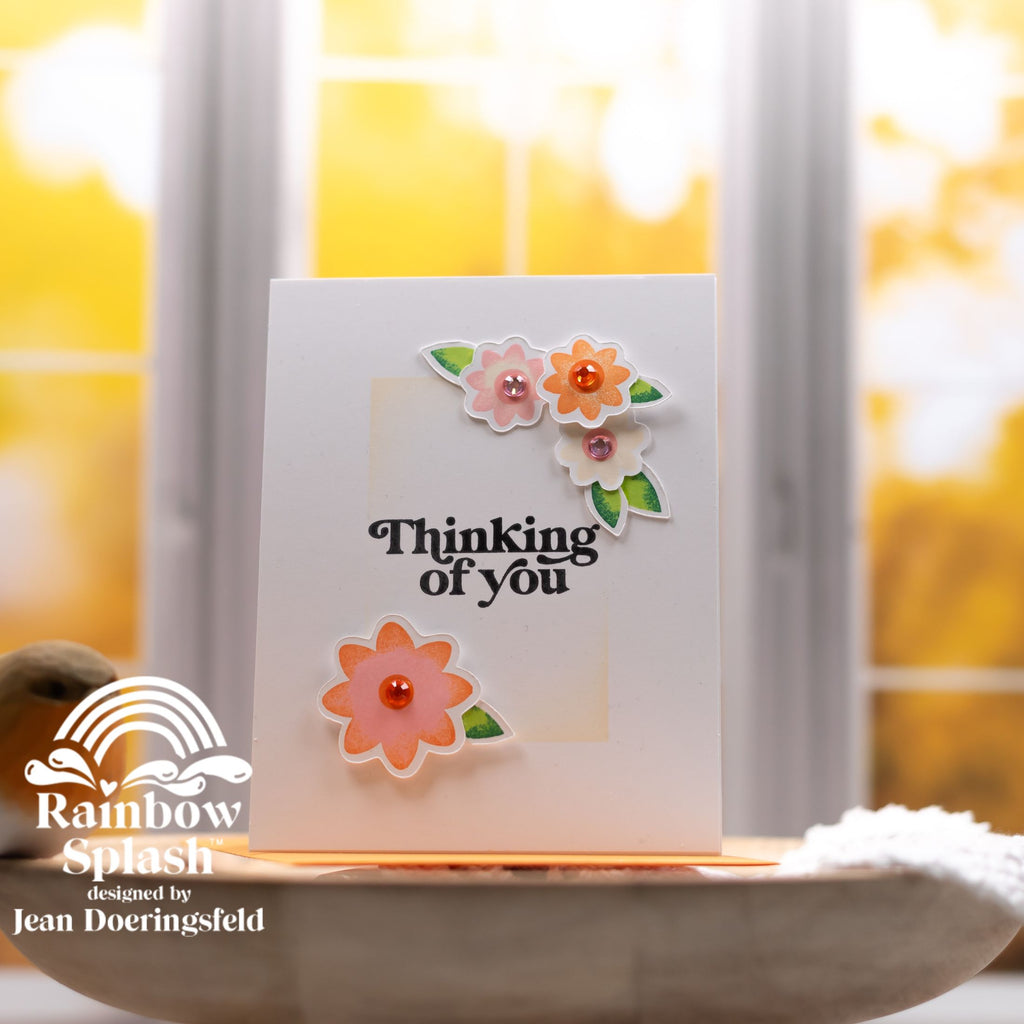 Rainbow Splash Clear Stamps Happy Blooms rs103 Thinking of You Card | color-code:ALT06