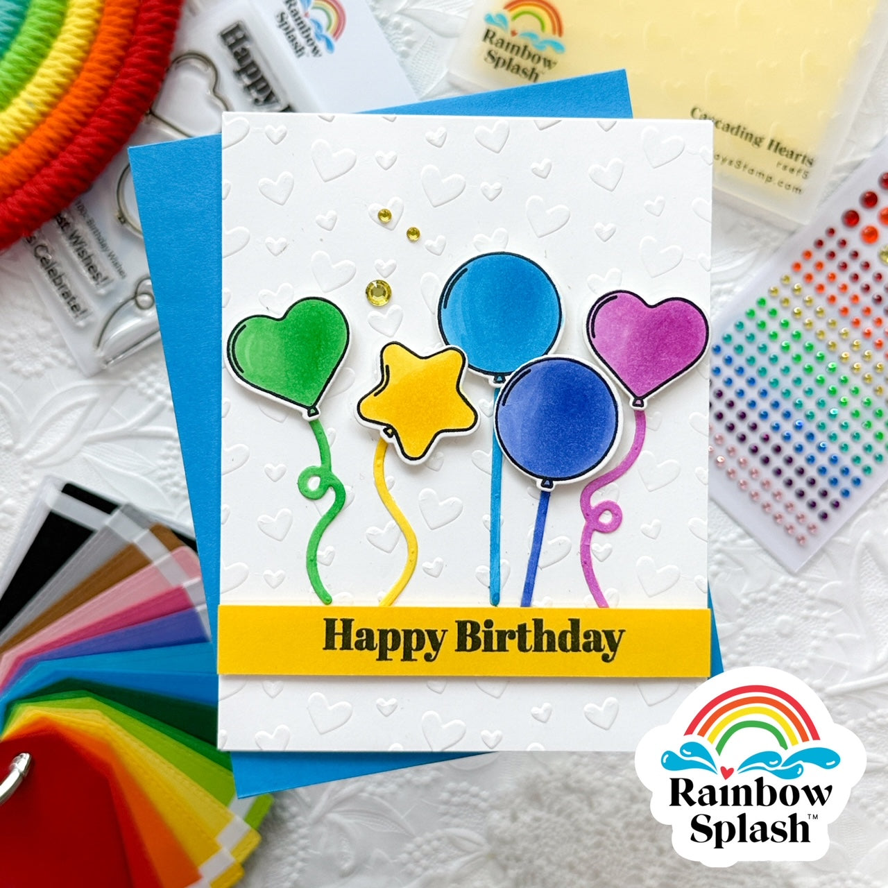 Rainbow Splash Clear Stamps Birthday Wishes rs100c Birthday Card 