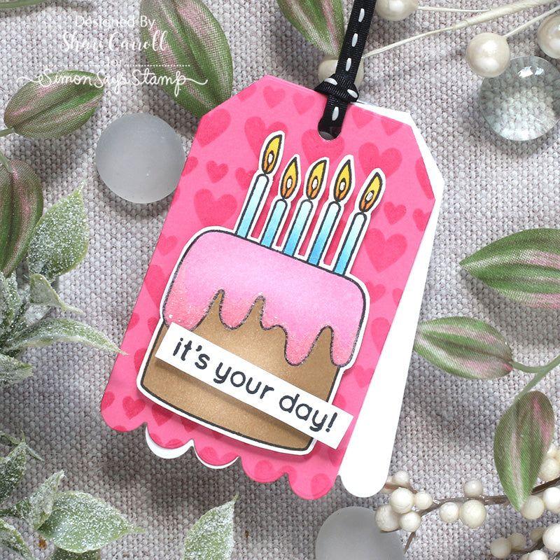 Rainbow Splash Stencil Rising Hearts rss101 Splendor Birthday Tag | color-code:ALT01