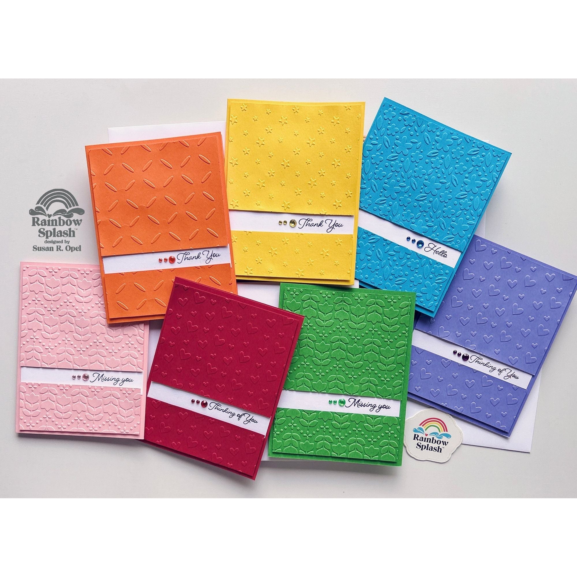 Rainbow Splash Embossing Folder Diamond rsef1 Colorful Card Set | color-code:ALT02