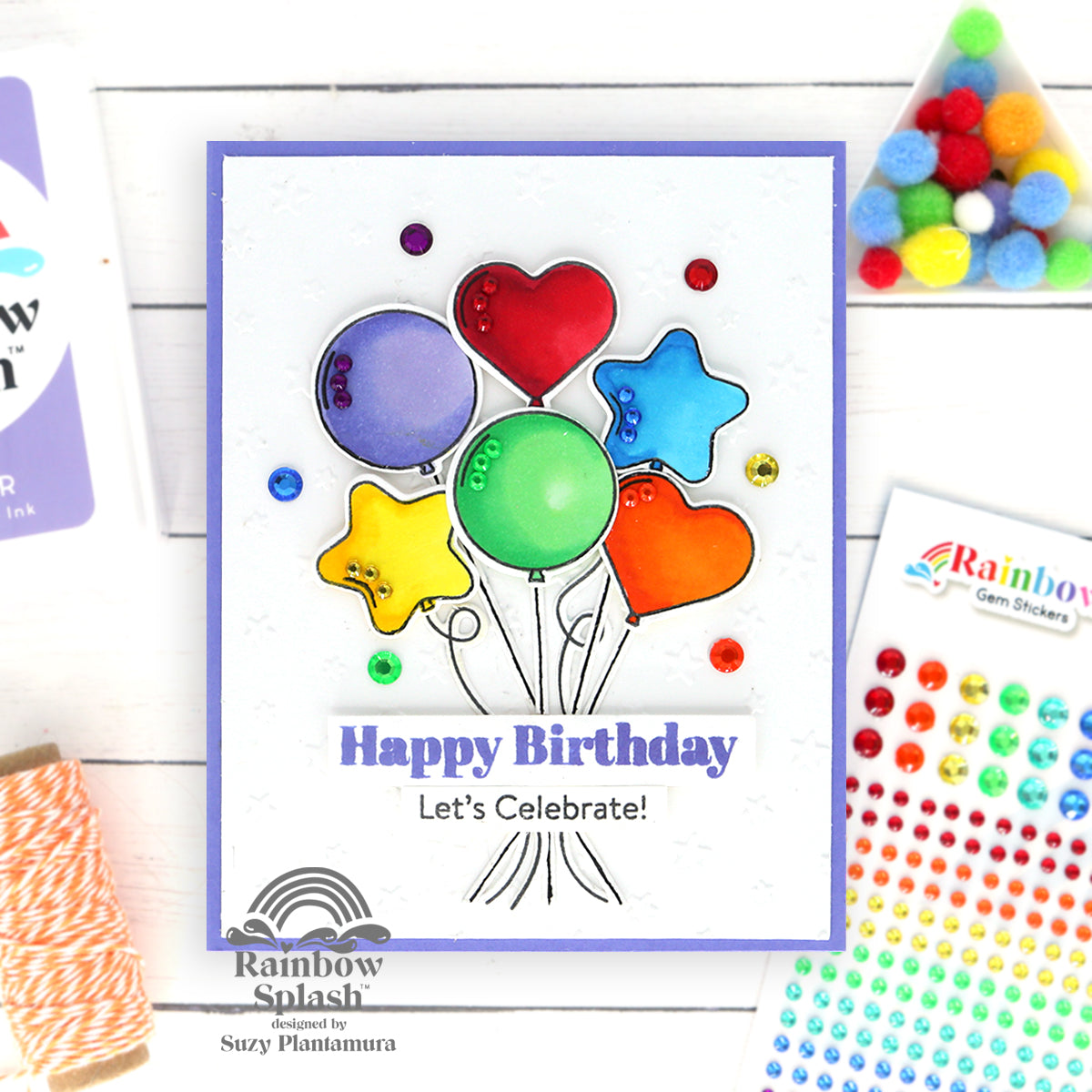 Rainbow Splash Wafer Dies Birthday Wishes rsd600c Birthday Card | color-code:ALT02
