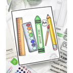Rainbow Splash Clear Stamps Schoolhouse Messages rs102c Great Job Card