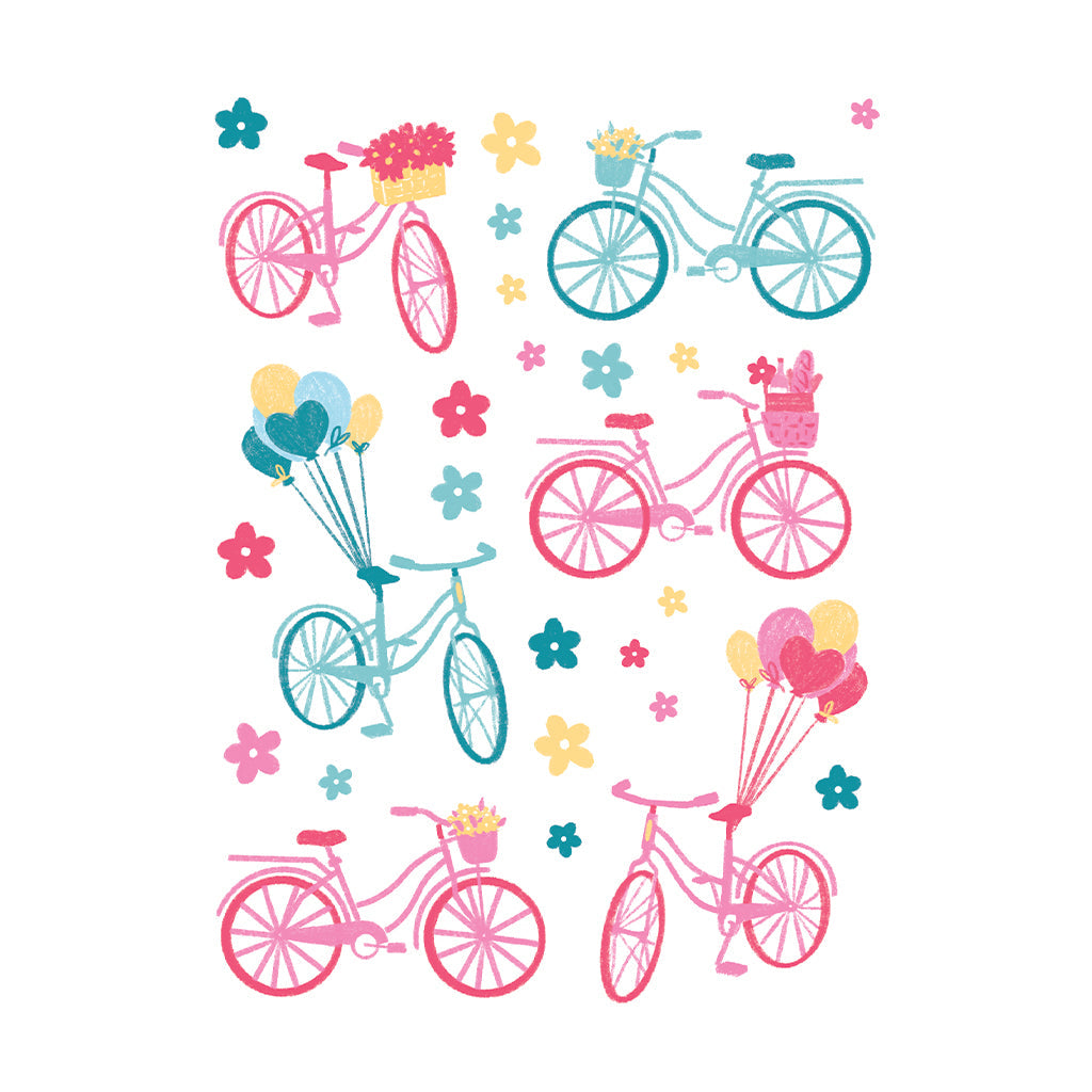 Hero Arts Floral and Balloon Bicycles Hero Transfer Rub On's rt122