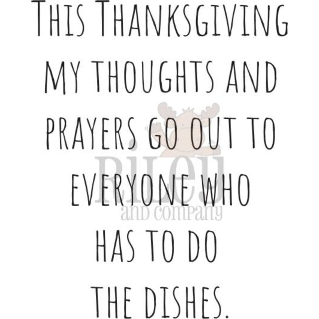 Riley And Company Funny Bones Thoughts and Prayers Cling Rubber Stamp rwd-1194