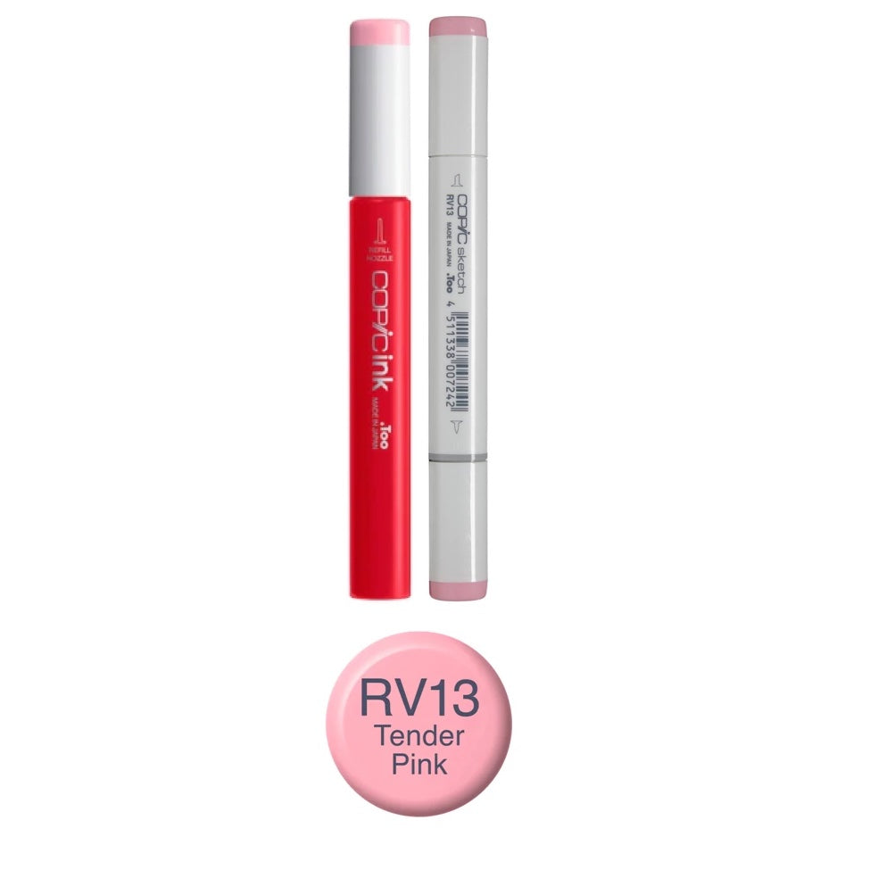 Copic Marker Tender Pink Marker and Refill Bundle RV13