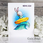 Purple Onion Designs Kalei Cling Stamp pod1340 rip curl bunny