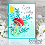 PinkFresh Studio Summer Blooms Stencil Set 154522 Enjoy Today Card | color-code:ALT03