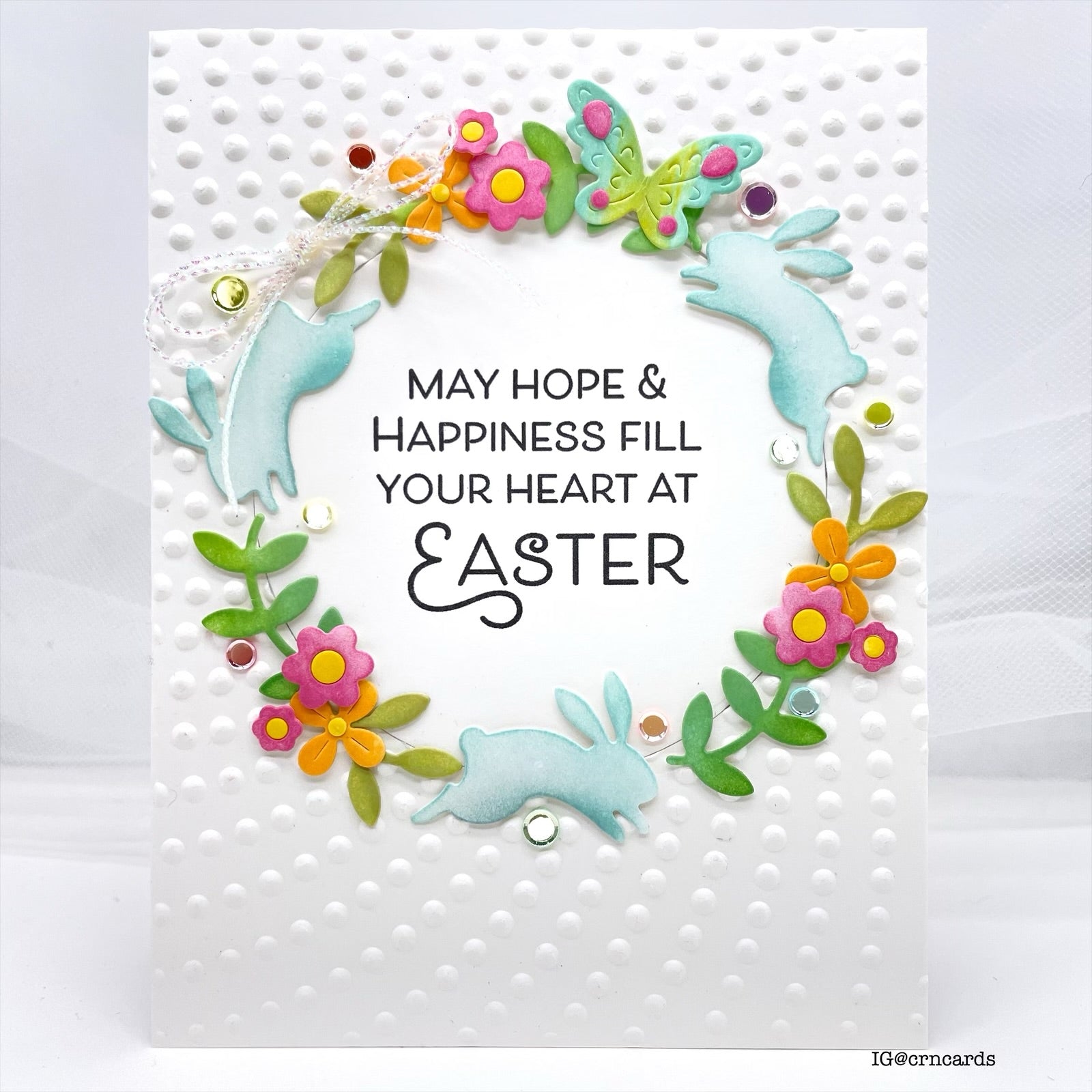 Simon Says Stamp Embossing Folder Radial Dots sf415 Favorite Things Easter Card