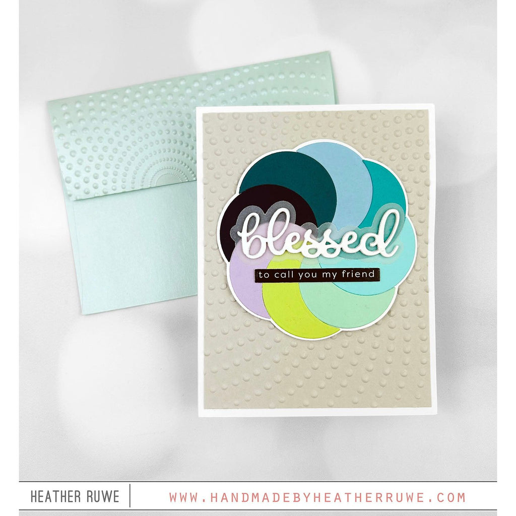 Simon Says Stamp Embossing Folder Radial Dots sf415 Favorite Things Blessed Card | color-code:ALT02