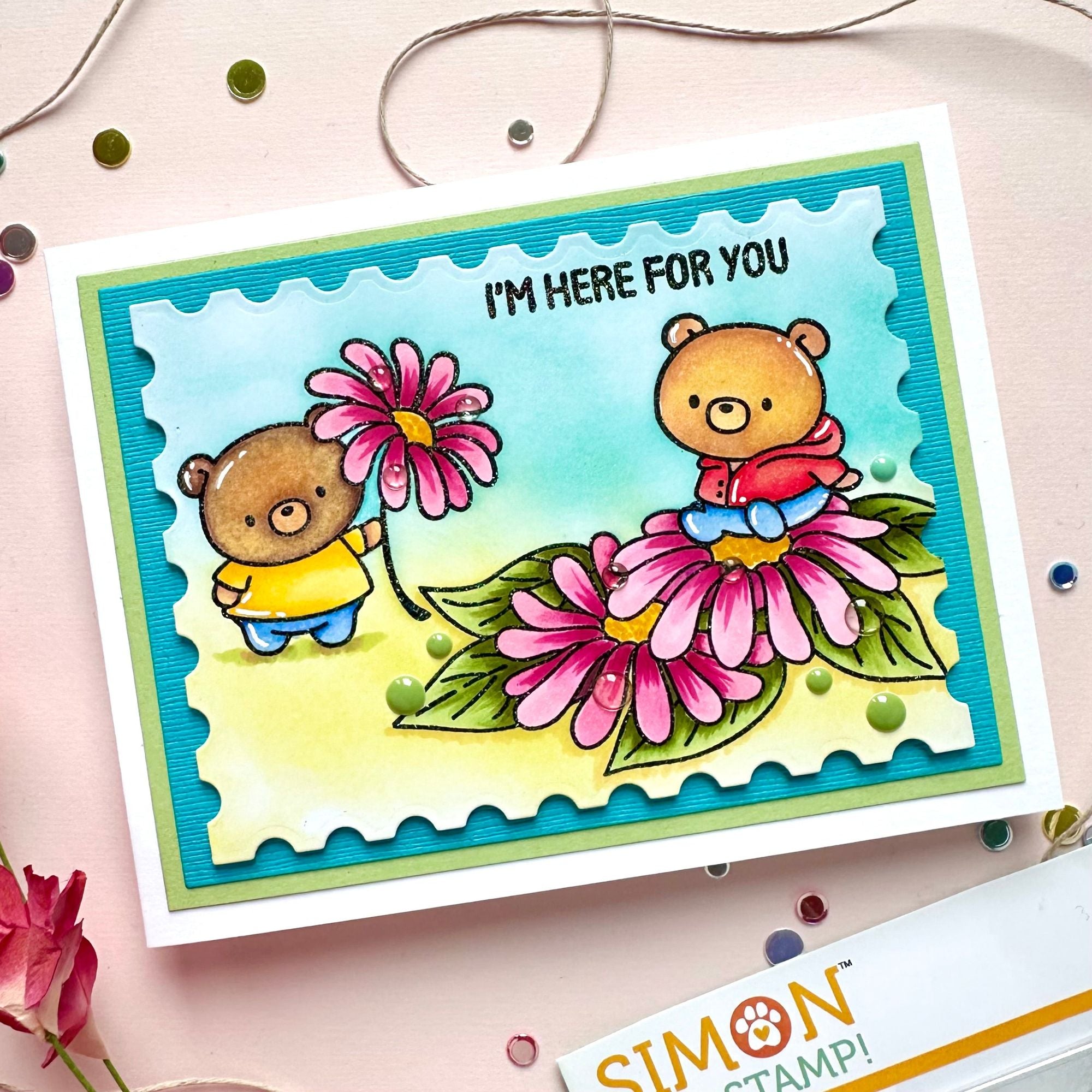 Simon Says Stamps and Dies Rain or Shine set950rs Rain or Shine Here for You Card