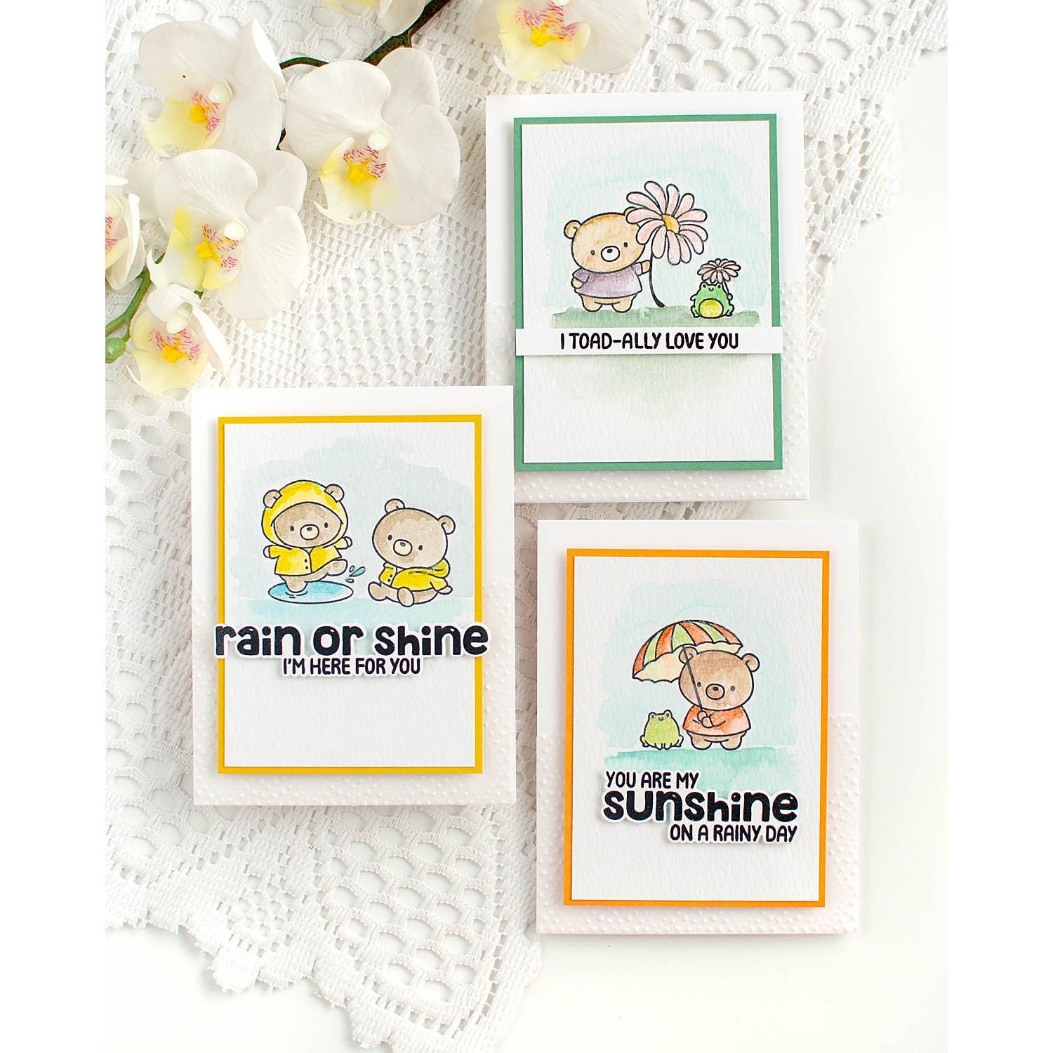 Simon Says Stamps and Dies Rain or Shine set950rs Rain or Shine Rainy Bears Card Set | color-code:ALT03