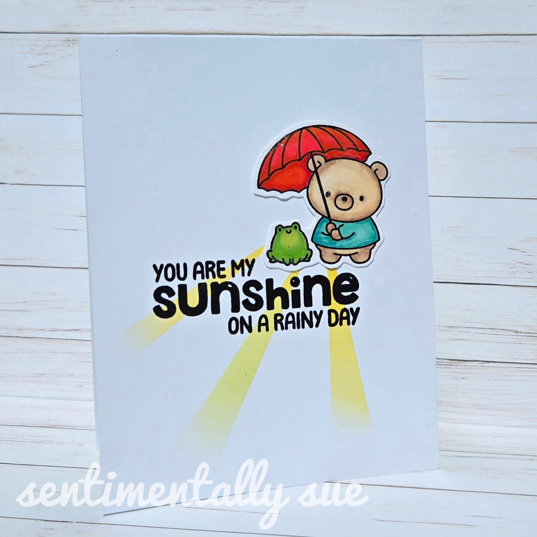 Simon Says Stamps and Dies Rain or Shine set950rs Rain or Shine You are My Sunshine Card