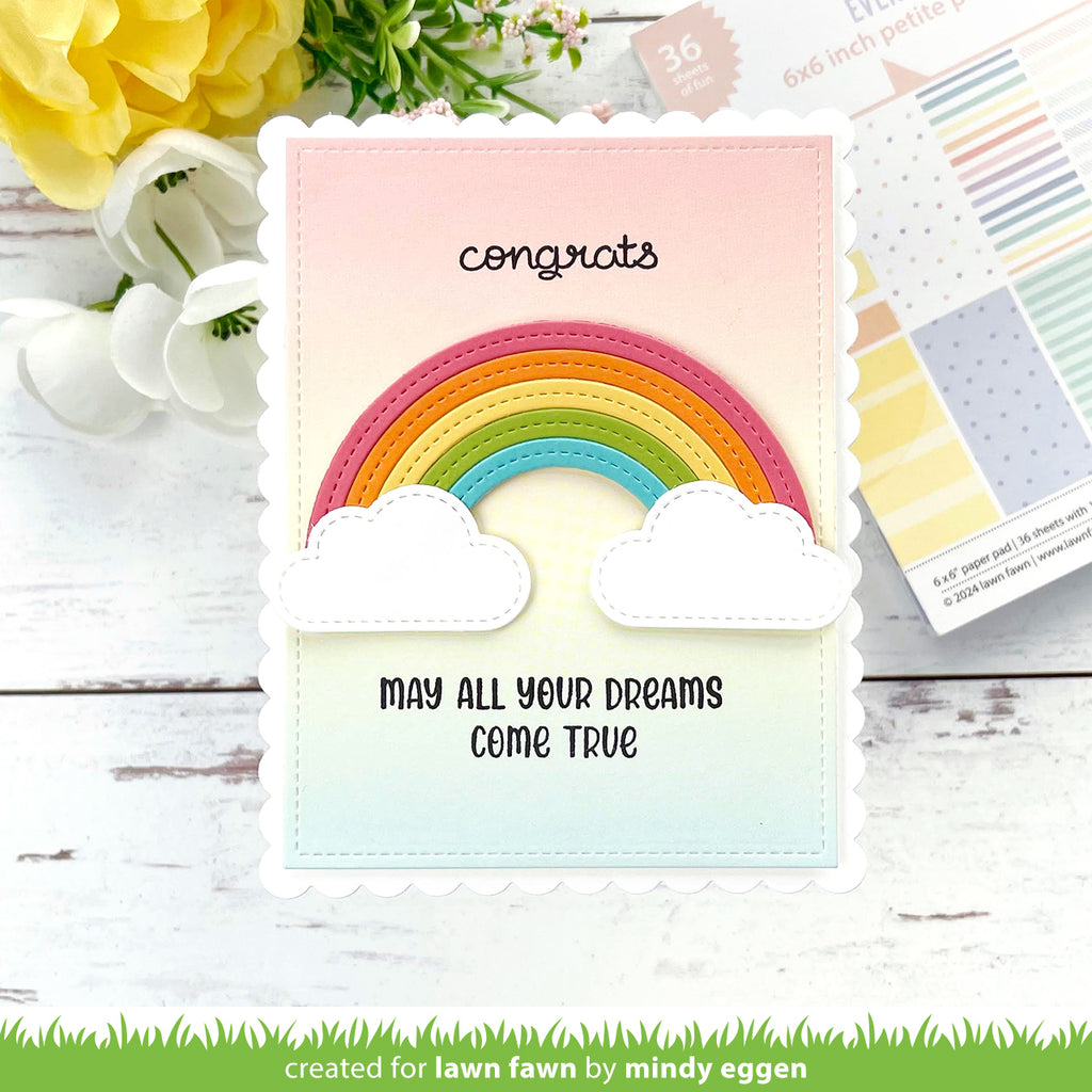 Lawn Fawn Rainbow Ever After 6x6 Inch Paper Pad lf3330 Congrats