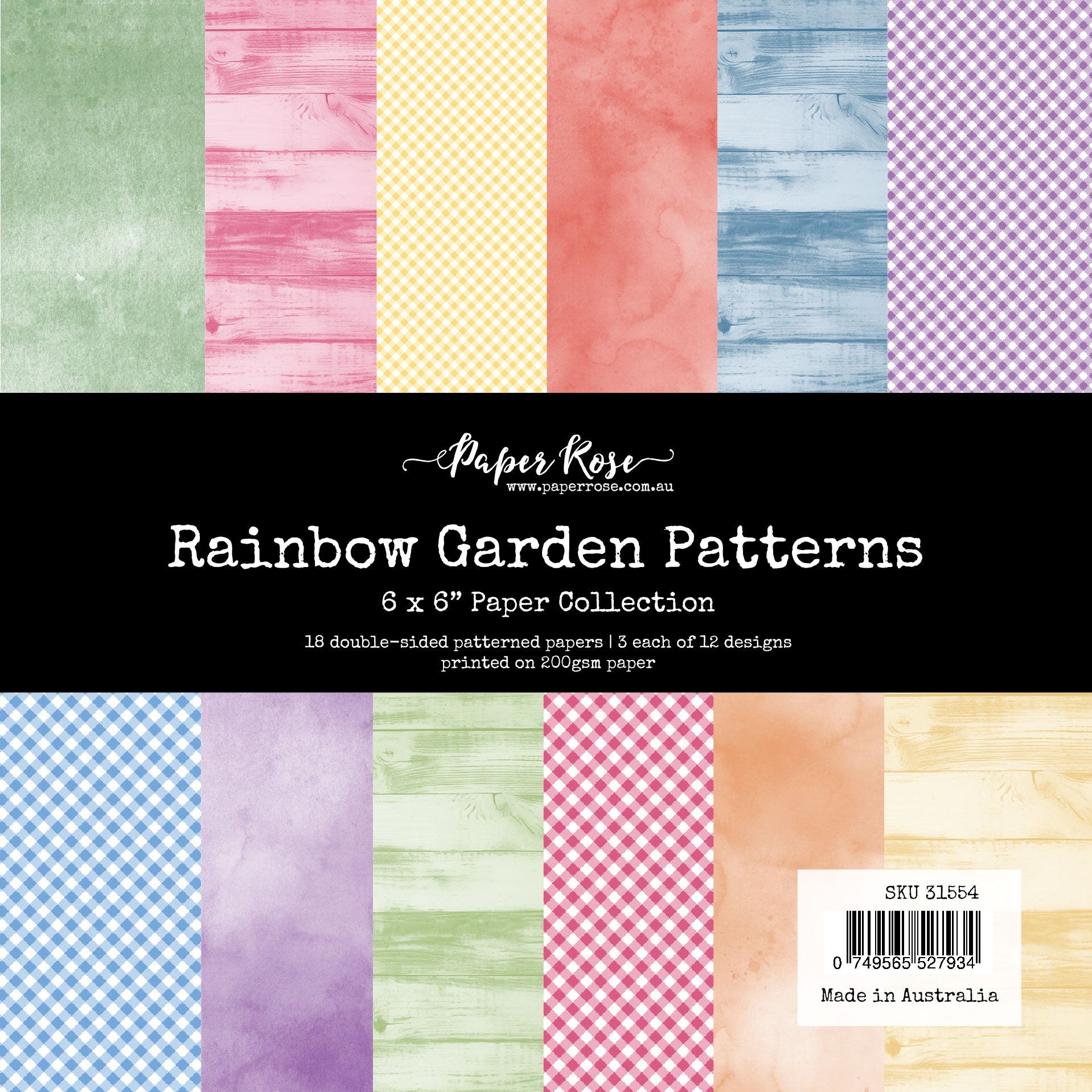 Paper Rose Rainbow Garden Patterns 6x6 Paper 31554
