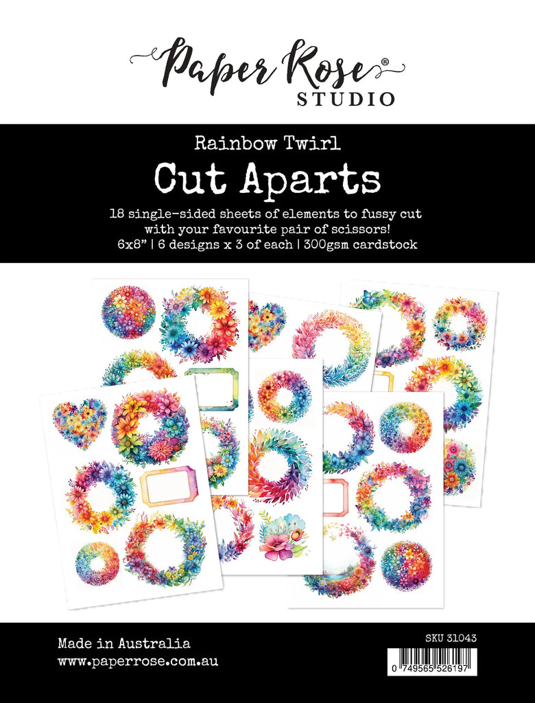 Paper Rose Rainbow Twirl Cut Aparts Paper Pack 31043