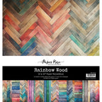 Paper Rose Rainbow Wood 12x12 Paper 31019