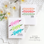 Rainbow Splash Clear Stamps Flourish Phrases rs120c Stamptember Heather Hoffman Simple Birthday and Thanks Cards | color-code:ALT02