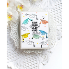 Rainbow Splash Clear Stamps Graduation Greetings rs122c Grad Cap Card Heather Hoffman | color-code:ALT03
