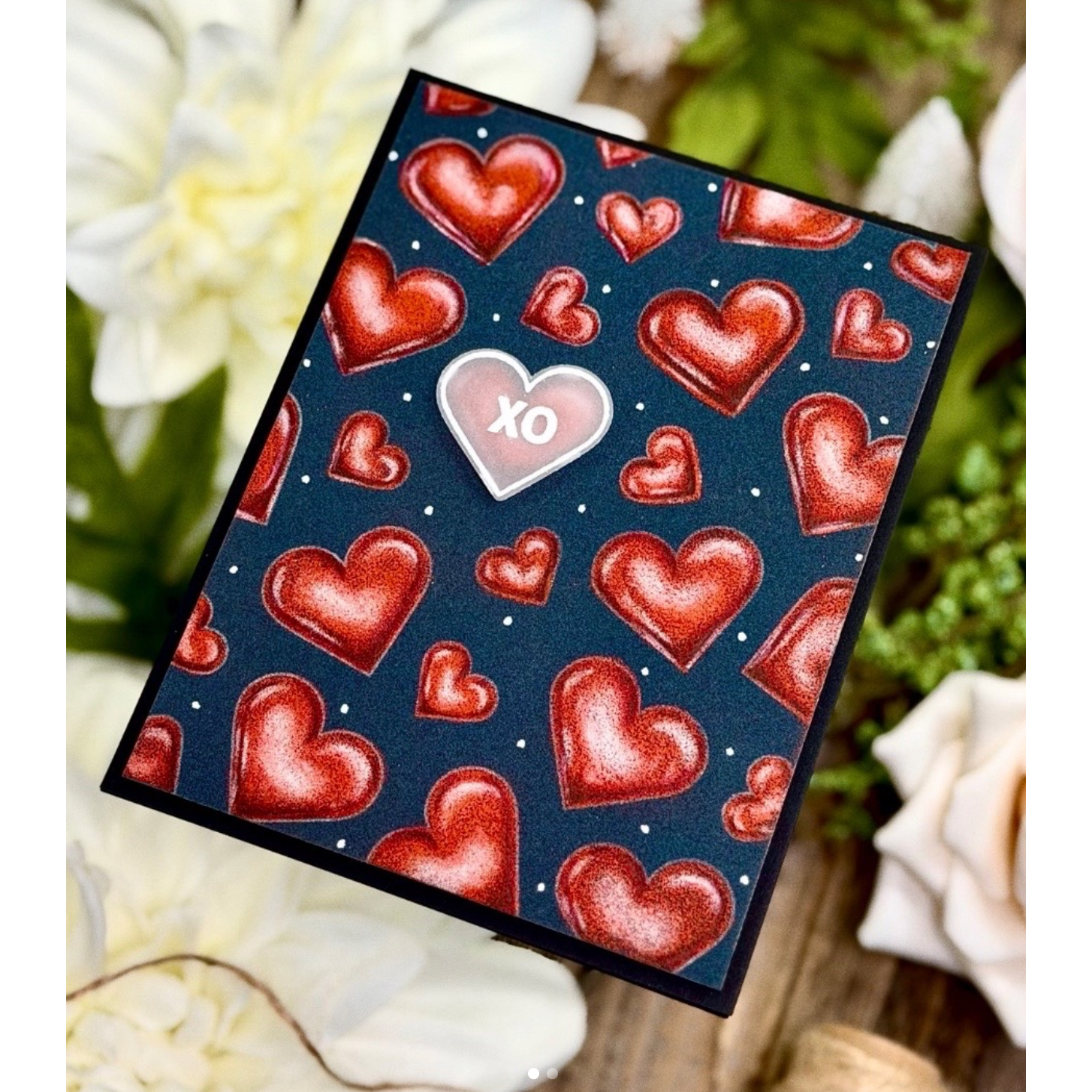Rainbow Splash Clear Stamps Lots of Love rs118c Stamptember Joe Sysavath XO Hearts Card