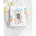 Rainbow Splash Stamps and Dies Graduation Greetings set1221gg Bright Graduation Card Heather Hoffman | color-code:ALT01