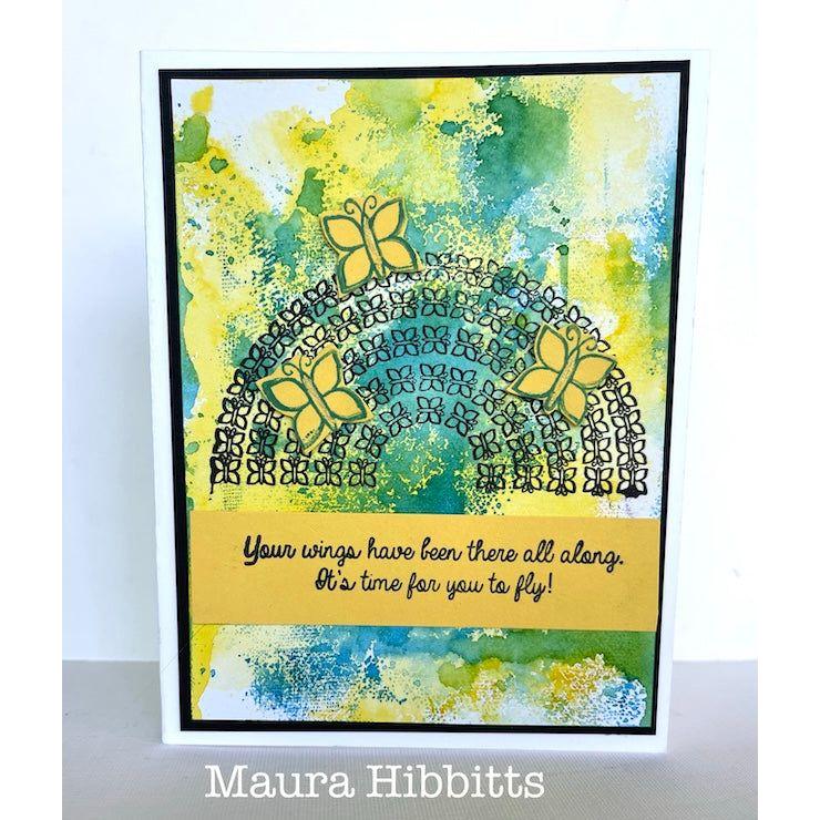 Simon Says Stamps and Dies Rainbows and Butterflies set793rb Sunny Vibes Rainbow and Butterflies Card