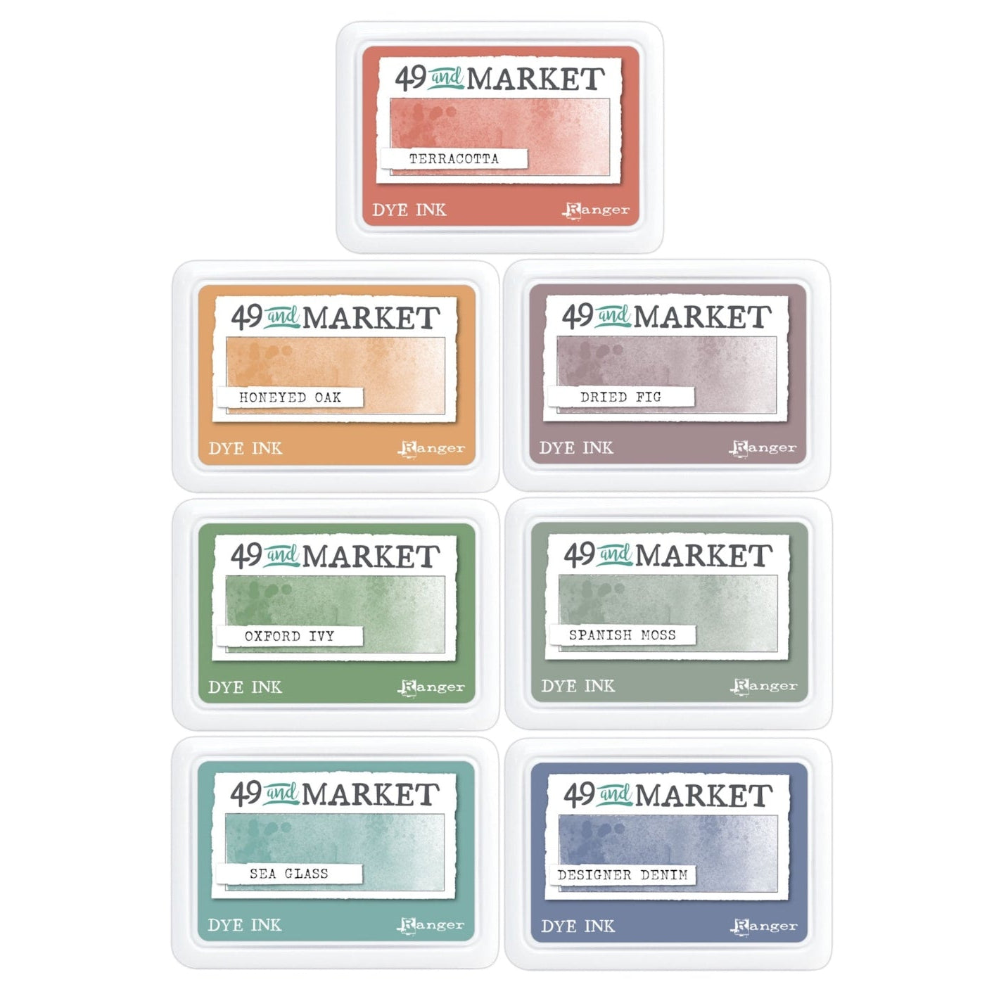 Ranger 49 and Market 7 Dye Ink Pad Bundle