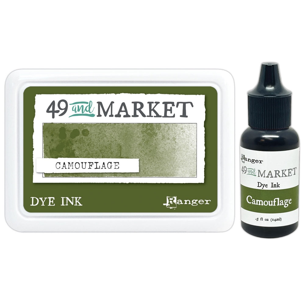 Ranger 49 and Market Camouflage Dye Ink Pad And Reinker Bundle