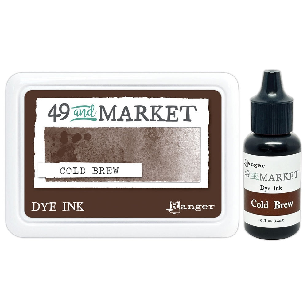 Ranger 49 and Market Cold Brew Dye Ink Pad And Reinker Bundle