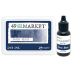 Ranger 49 and Market Dress Blues Dye Ink Pad And Reinker Bundle