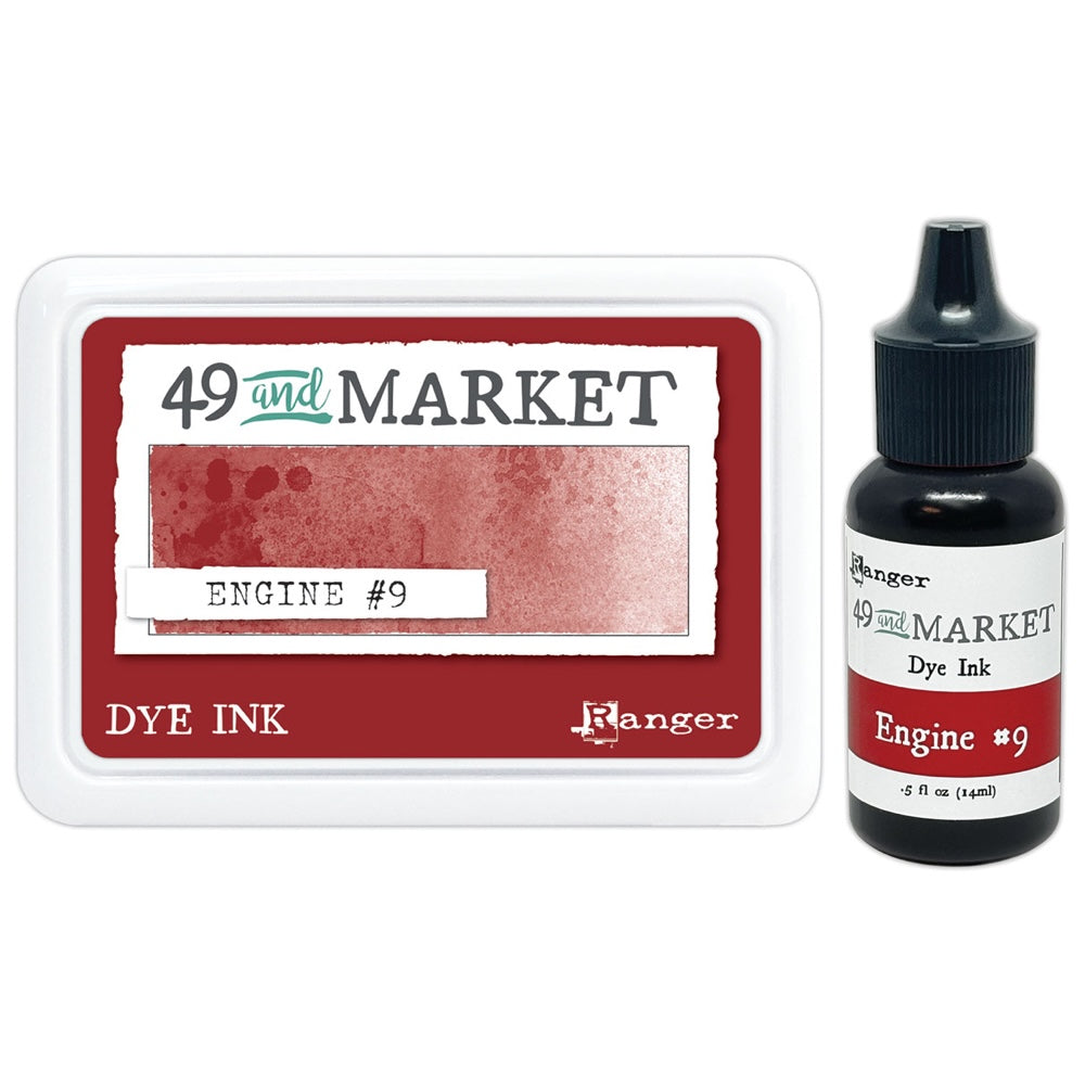 Ranger 49 and Market Engine #9 Dye Ink Pad And Reinker Bundle