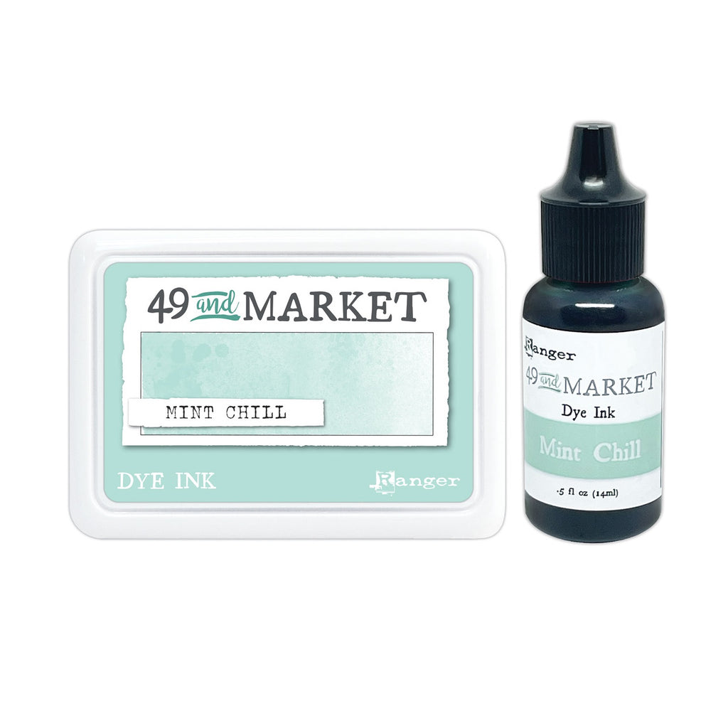 Ranger 49 and Market Mint Chill Dye Ink Pad And Reinker Bundle