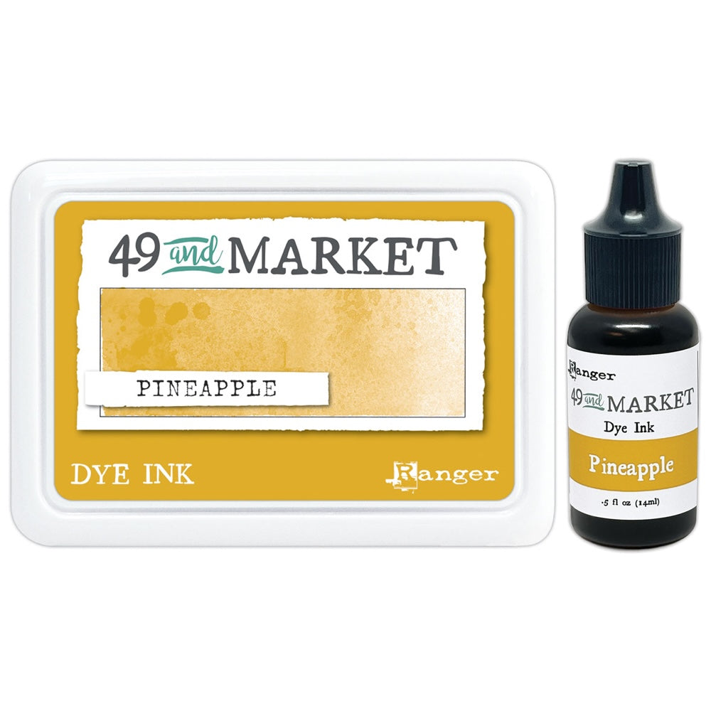 Ranger 49 and Market Pineapple Dye Ink Pad And Reinker Bundle