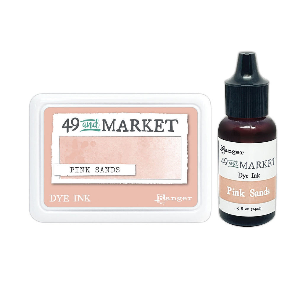Ranger 49 and Market Pink Sands Dye Ink Pad And Reinker Bundle
