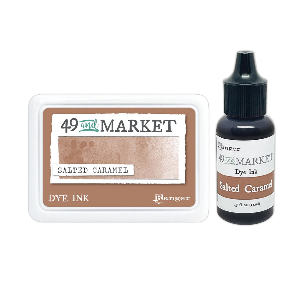 Ranger 49 and Market Salted Caramel Dye Ink Pad And Reinker Bundle