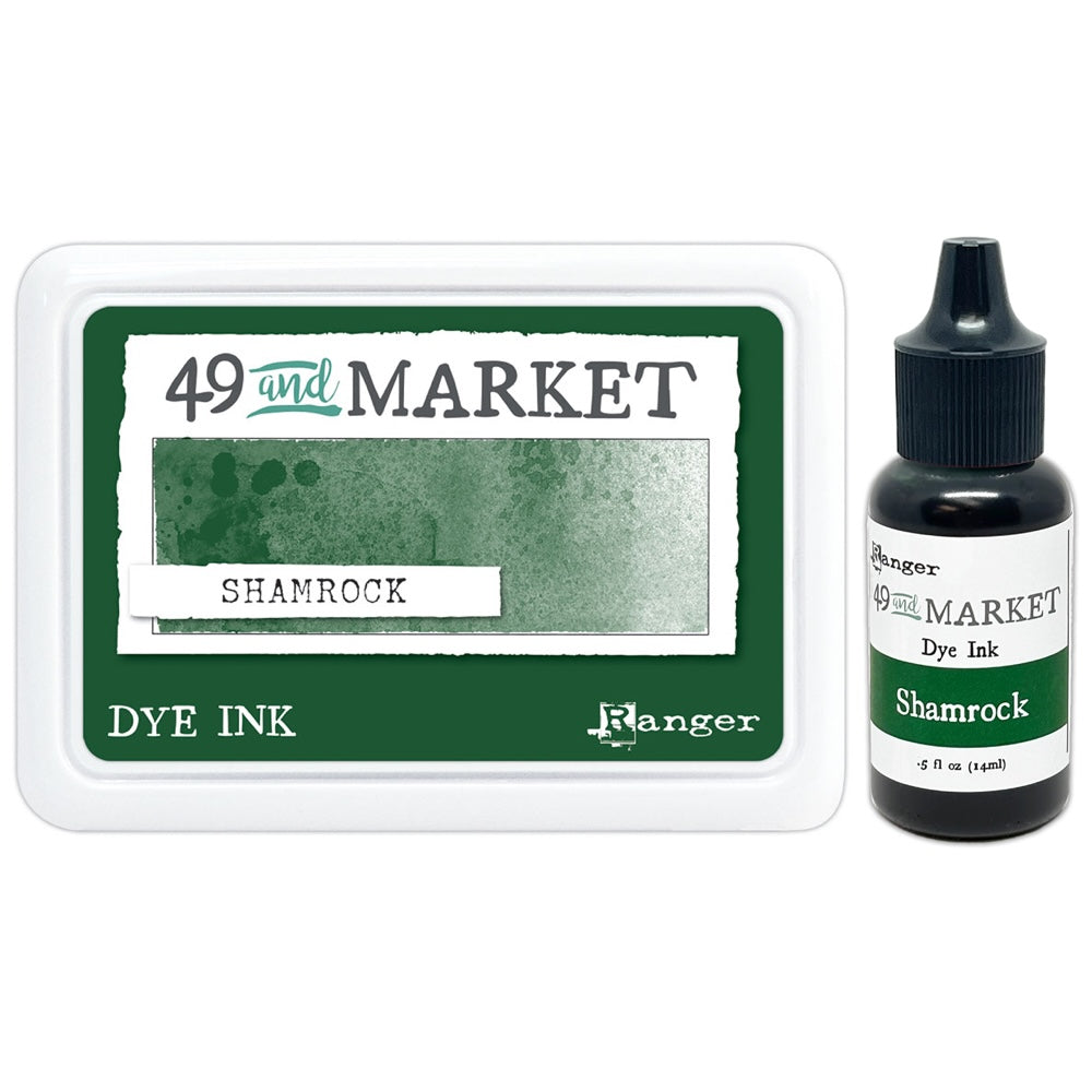 Ranger 49 and Market Shamrock Dye Ink Pad And Reinker Bundle