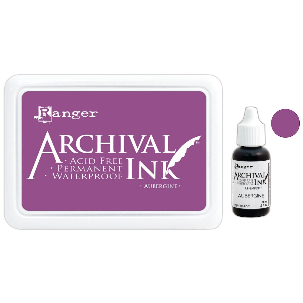Ranger Aubergine Archival Ink Pad And Reinker Bundle