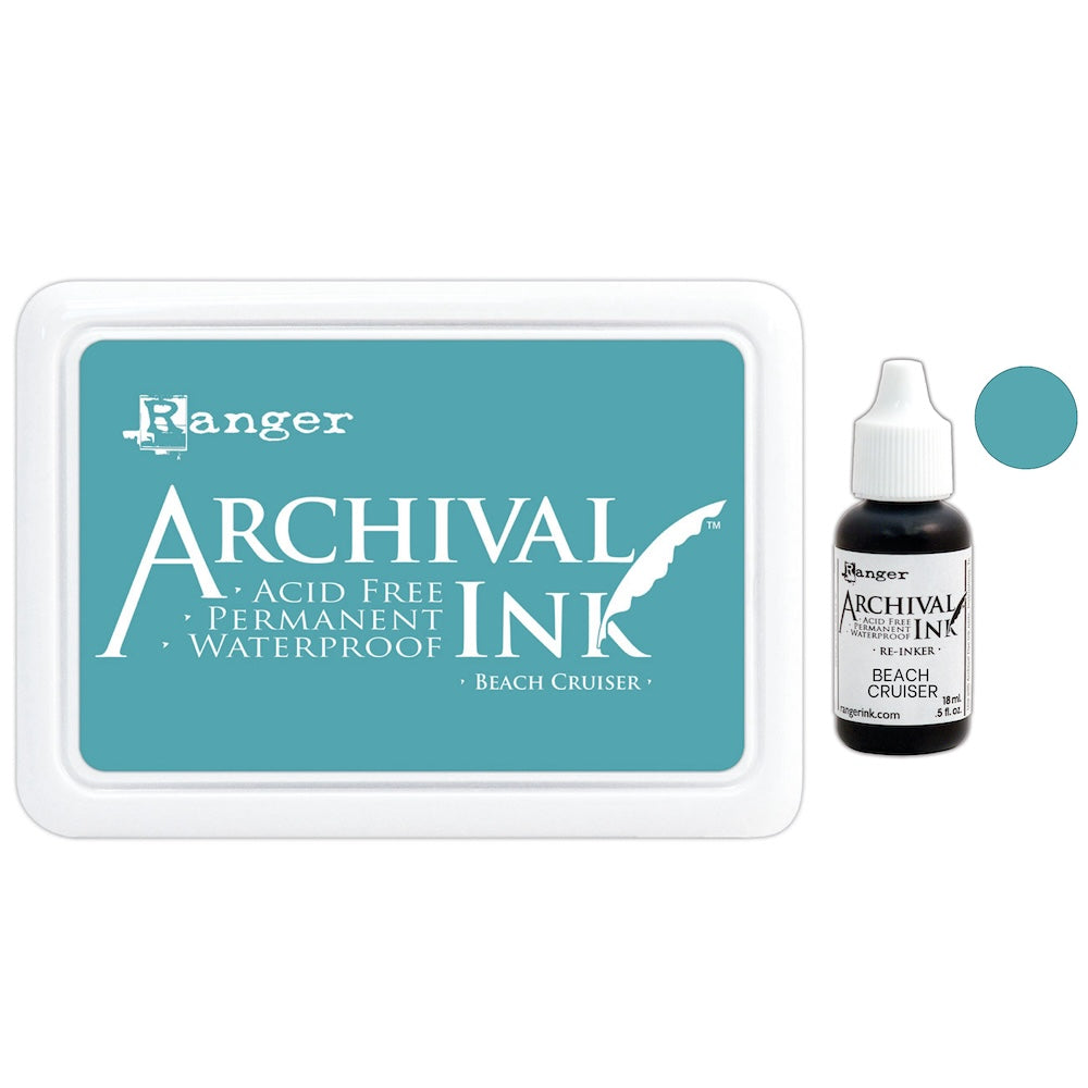 Ranger Beach Cruiser Archival Ink Pad And Reinker Bundle