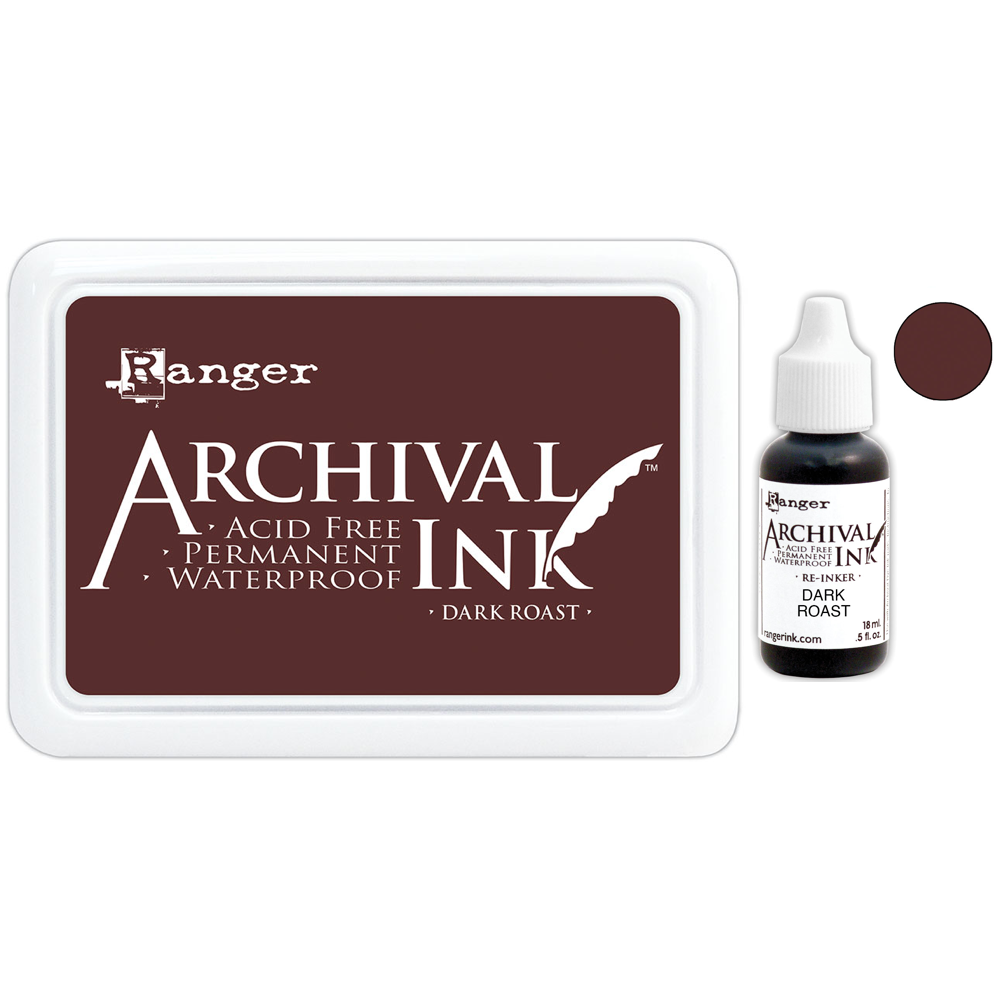 Ranger Dark Roast Archival Ink Pad And Reinker Bundle